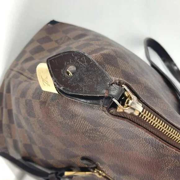 LOUIS VUITTON N41013 Damier Iena MM Shoulder Bag Tote Bag Canvas Ebene Brown - Picture 12 of 16